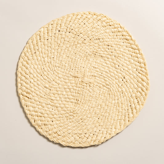 Individual de palma claro circular set x 6 38 cm