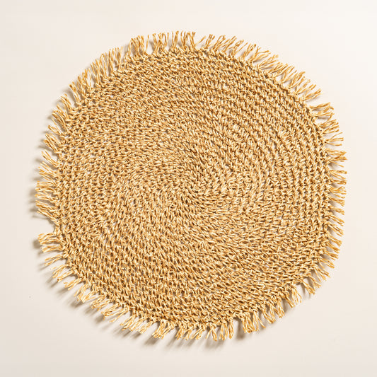 Individual de papel enroscado Chekko circular set x 6 38 cm