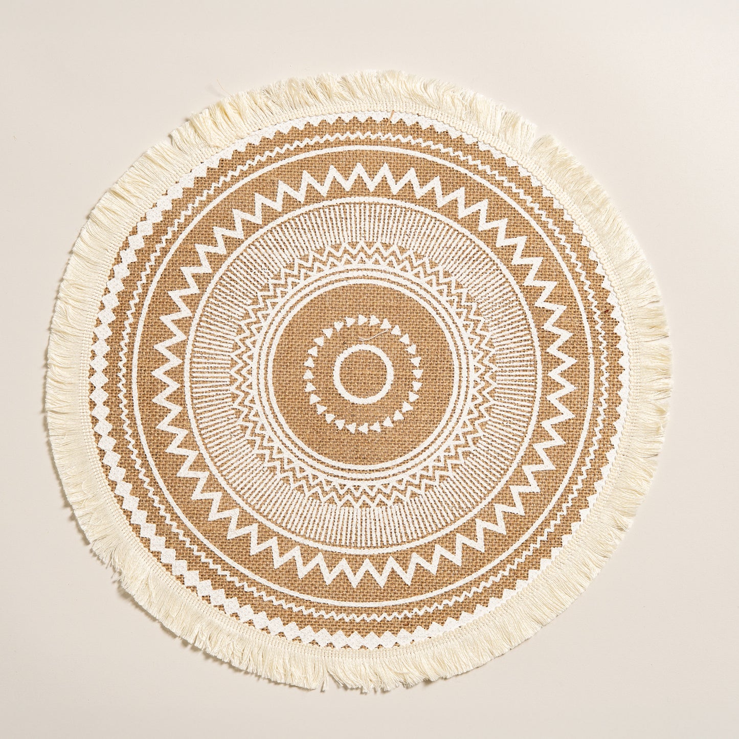 Iindividual de cañamo redondo crudo Chill set x 6 38 cm