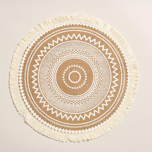 Iindividual de cañamo redondo crudo Chill set x 6 38 cm