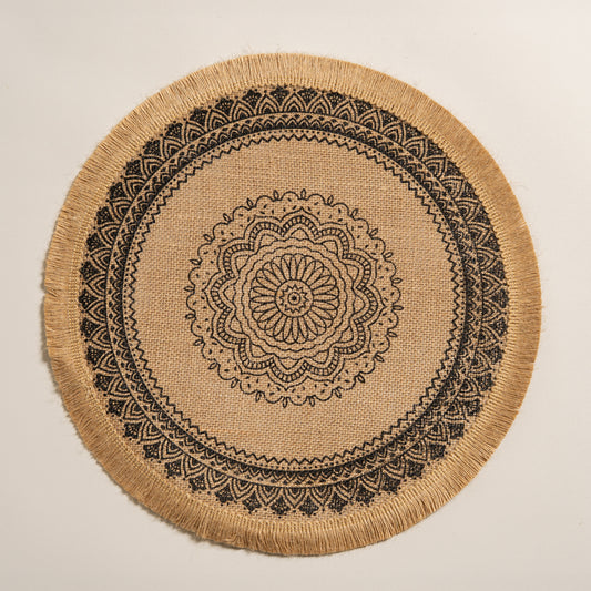 Iindividual de cañamo redondo black Lay set x 6 38 cm