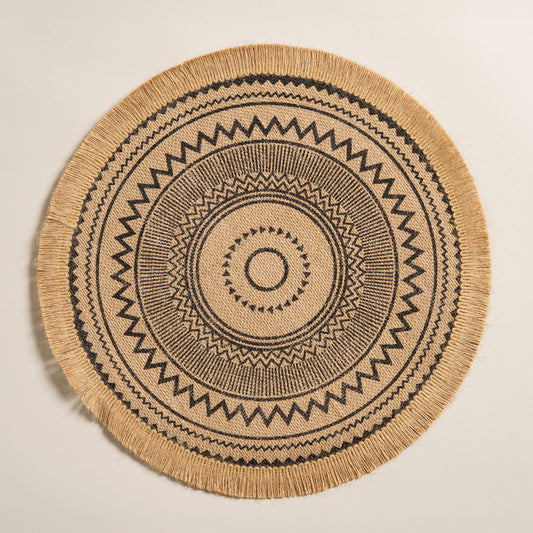 Iindividual de cañamo redondo black Stay set x 6  38 cm