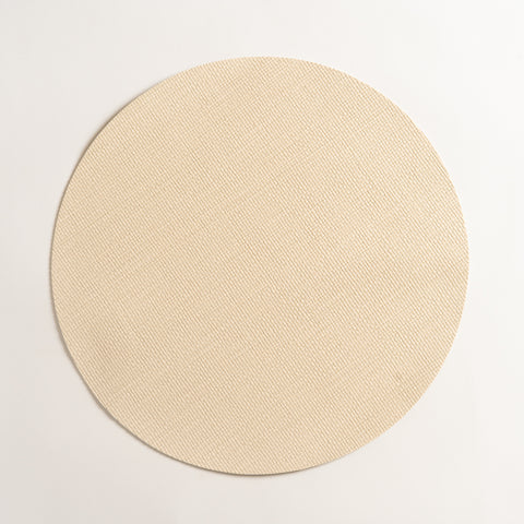 Individual circular de pvc Linen beige set x 6 38cm