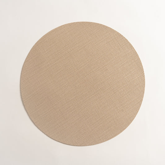 Individual circular de pvc Linen gris set x 6 38cm