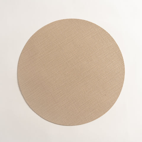 Individual circular de pvc Linen gris set x 6 38cm