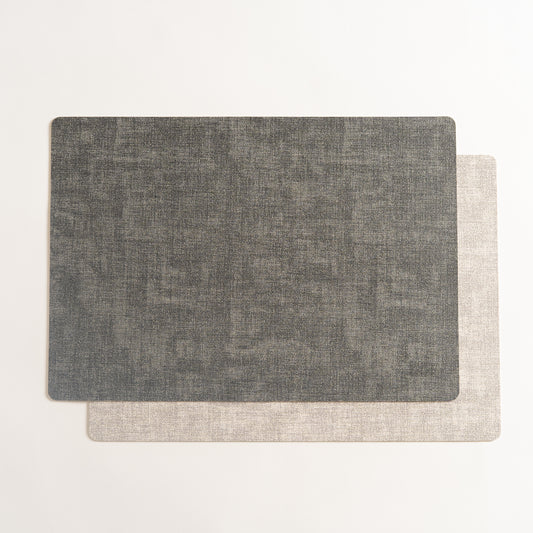 Individual rectangular de pvc Tramy gris reservsible set x 6 30x43 cm