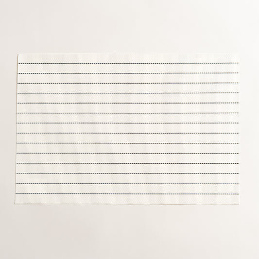 Individual rectangular de pvc rayado Jaco blanco set x 6 30x45 cm