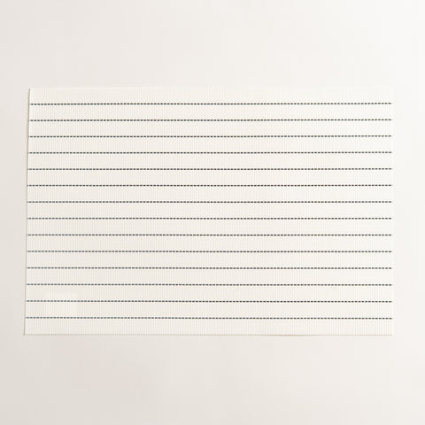 Individual rectangular de pvc rayado Jaco blanco set x 6 30x45 cm