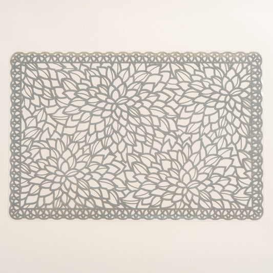 Individual rectangular de pvc gris con tramado y transparencia Set x 6 30x45 cm