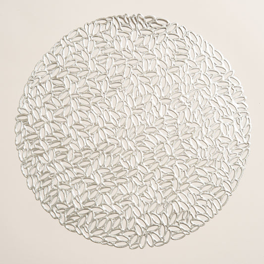 Individual circular silver de pvc Set x 6 38 cm