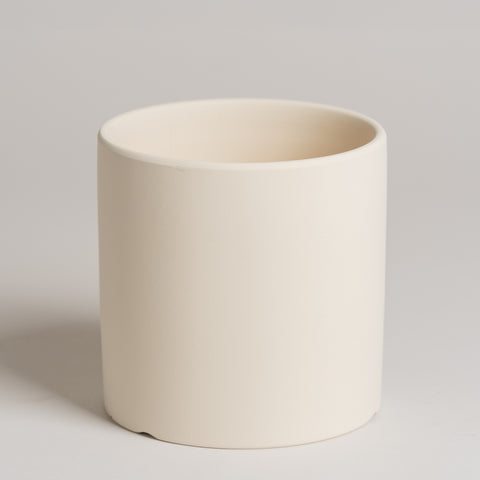 Maceta de ceramica soft blanca 14x14cm