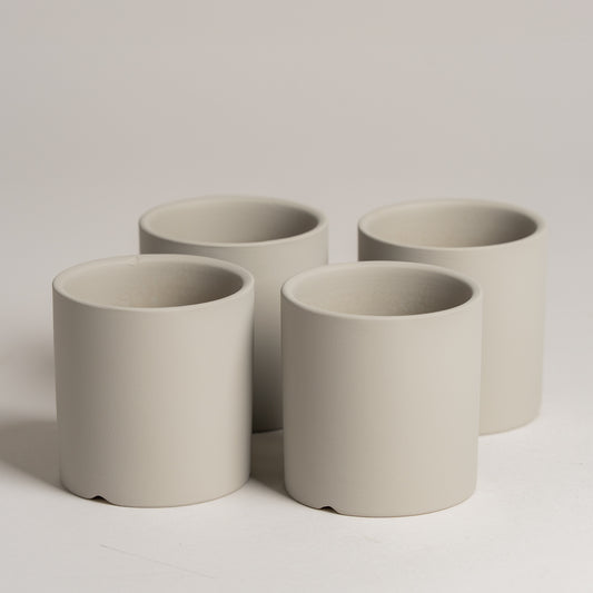 Maceta de ceramica soft gris Set x 4 7x8cm