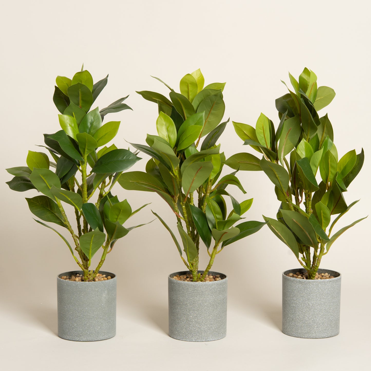 Maceta plastica gris con planta artificial Bambea M set x 3 1 9x9x42 cm