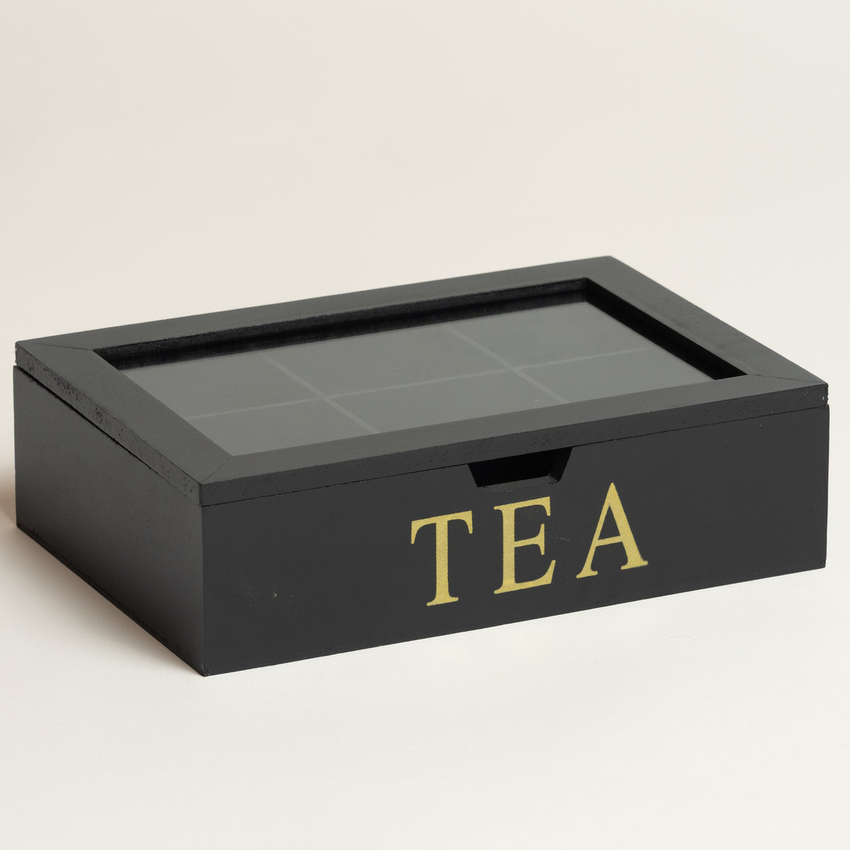 Caja de te madera 6 divisiones Blacky 24x17x7cm