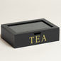 Caja de te madera 6 divisiones Blacky 24x17x7cm