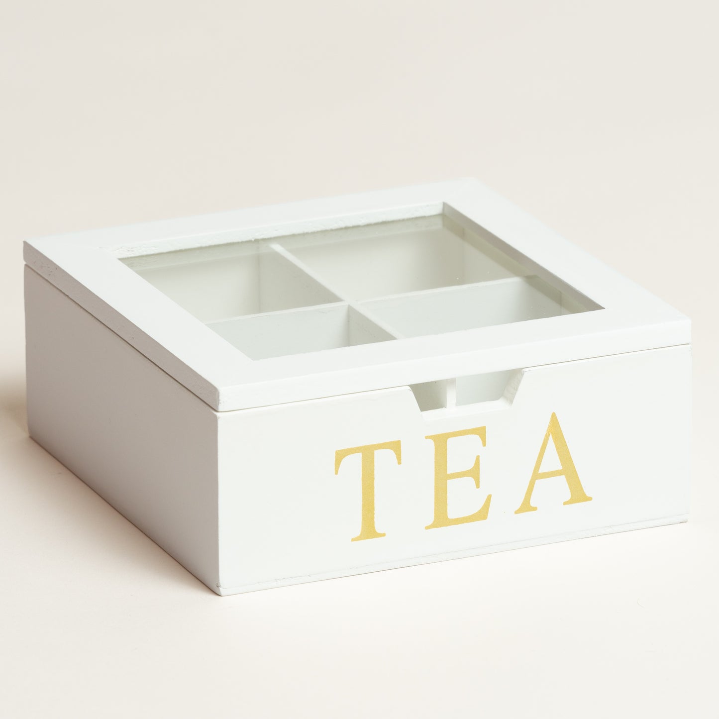 Caja de te madera 4 divisiones Whitney 18x18x7 cm