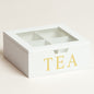 Caja de te madera 4 divisiones Whitney 18x18x7 cm