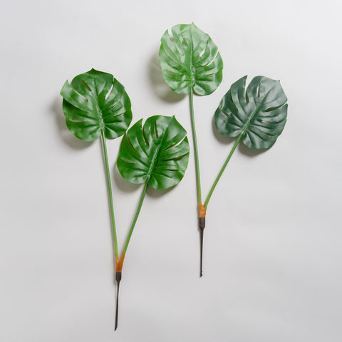 Planta artificial monstera con 2 hojas Set x 2 64 cm