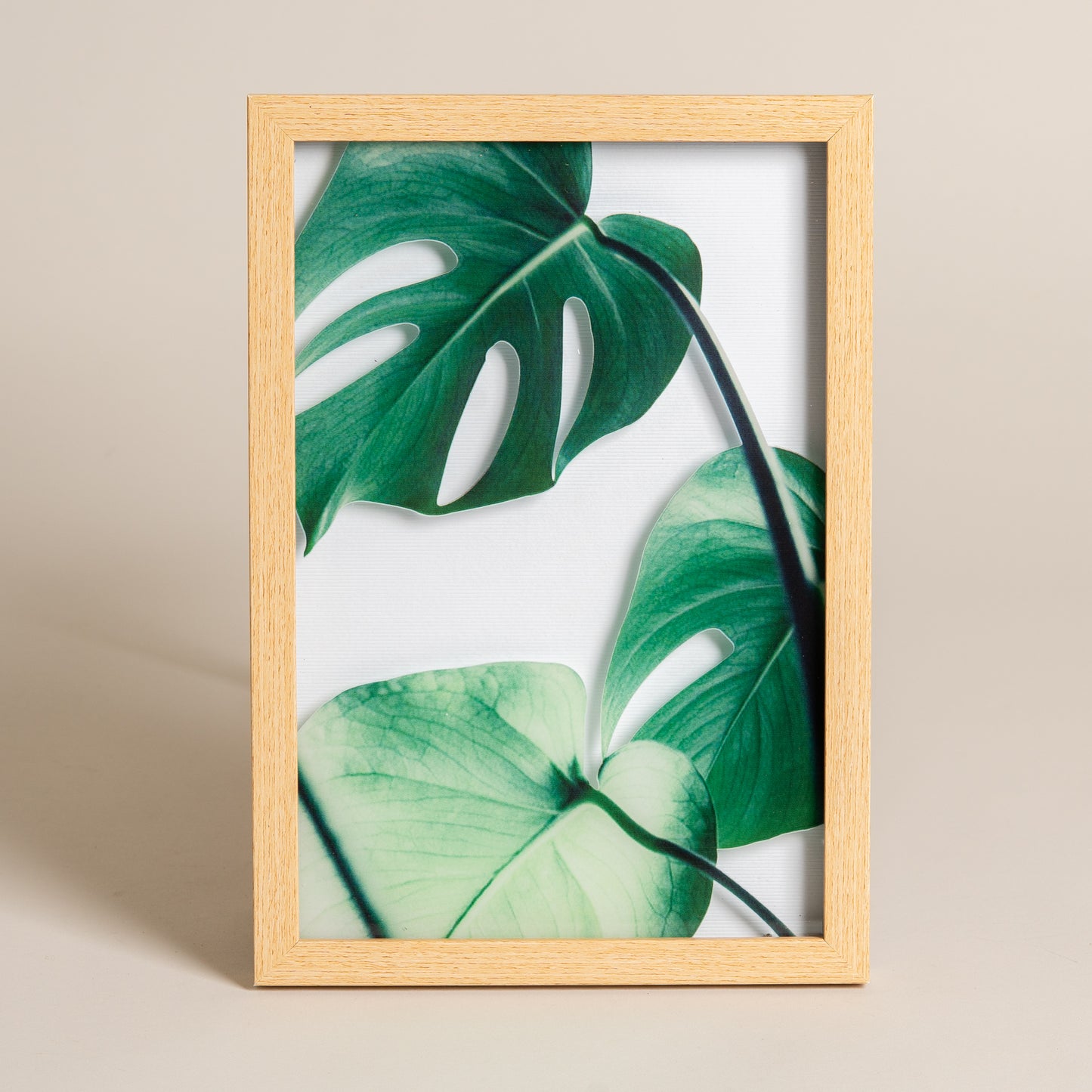 Cuadro de madera MDF modelo Hojas verdes 22x32 cms