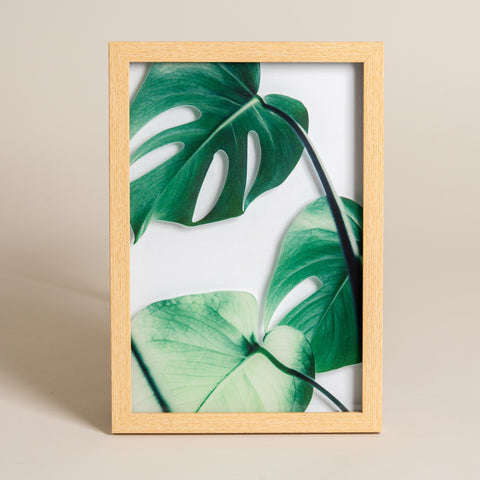 Cuadro de madera MDF modelo Hojas verdes 22x32 cms