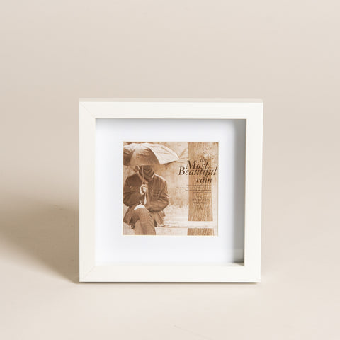 Cuadro / portaretrato madera blanco Square 17x17x3cm | foto: 9 x 9cm