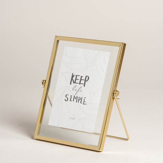 Portarretrato metalico dorado 21X15 cm I ft:10x15 cm