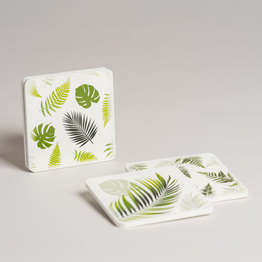 Posavasos palmeras set x 4 medida 10x10cm