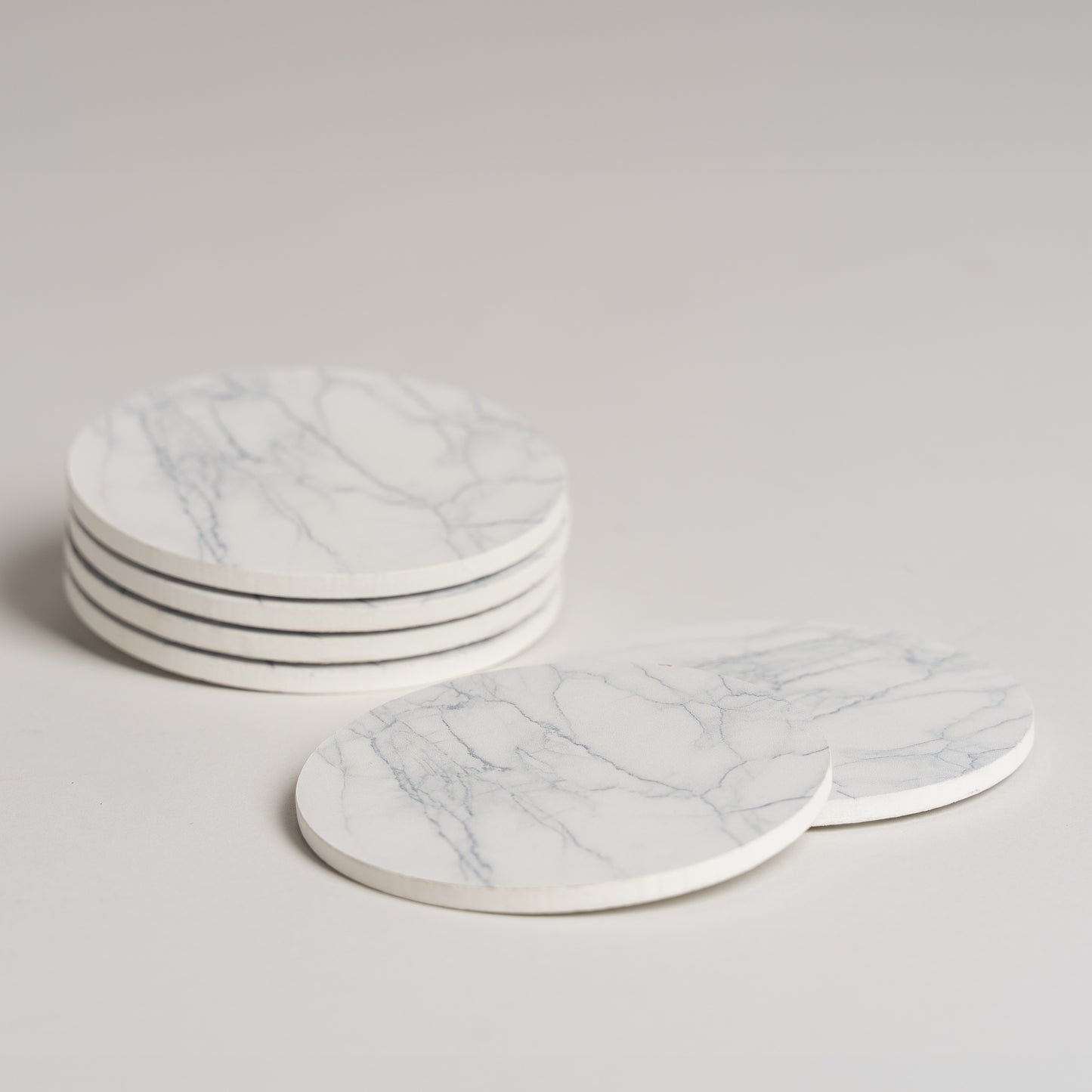 Posavasos de madera simil marmol set x 6 10 cm