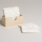 Posavasos cuadrados de madera tramada blanco set x 6 10x10 cm