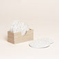 Posavasos redondo madera tramado blanco set x 6 10cm diam
