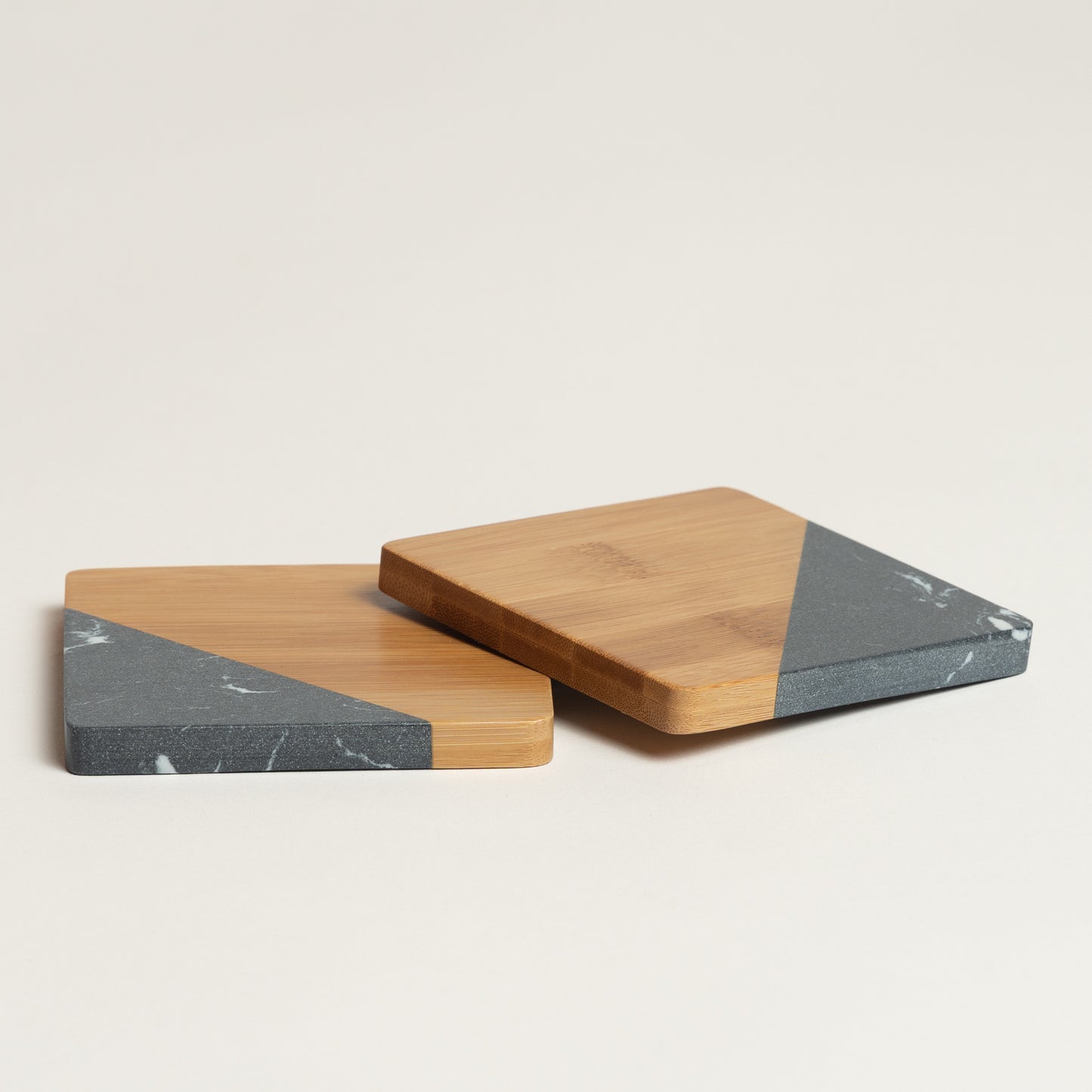 Linea Marmol Posavaso set x 2 cuadrado negro 9x9 cm