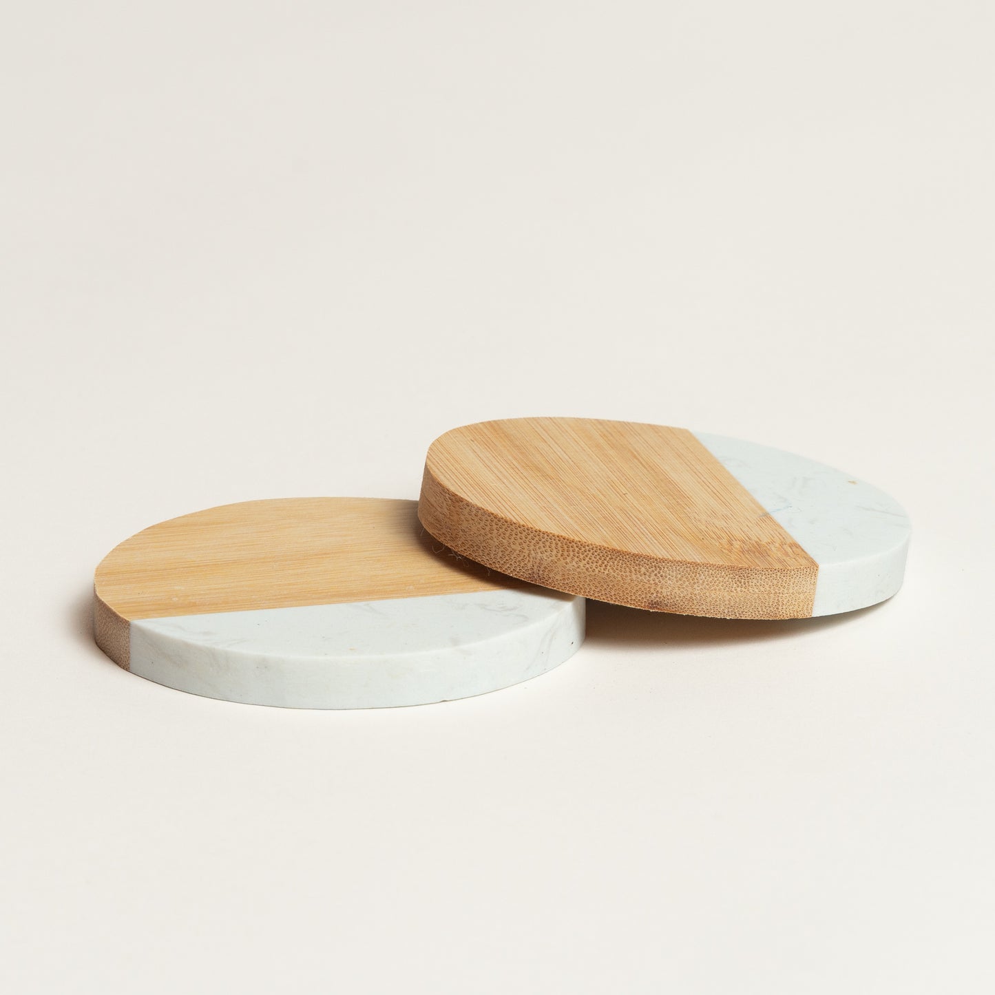 Linea Marmol Posavaso set x 2 redondo blanco 9 cm