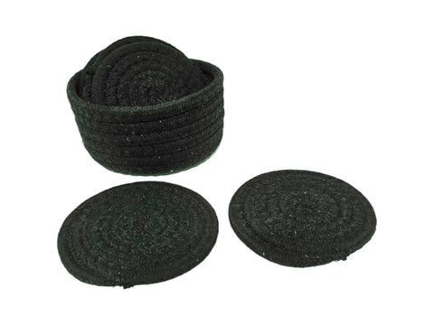 Posavasos de algodon negro set x 6 11 cm