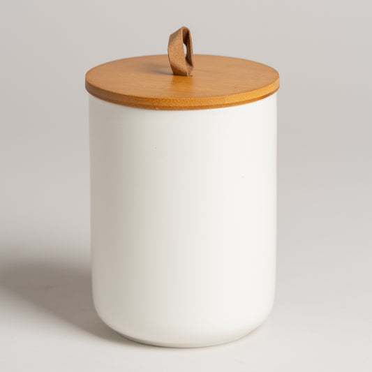 Frasco ceramica Koop blanco L 1300ml 13x17 cm