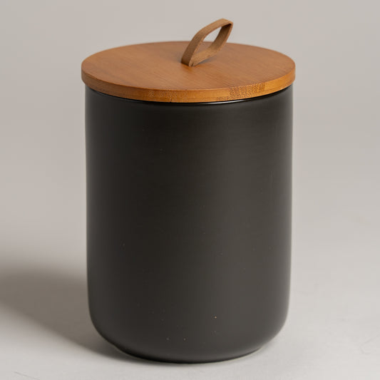 Frasco ceramica Koop negro L 1300ml 13x17 cm