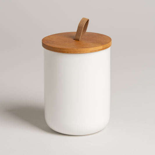 Frasco ceramica Koop blanco M 800ml 11x14 cm