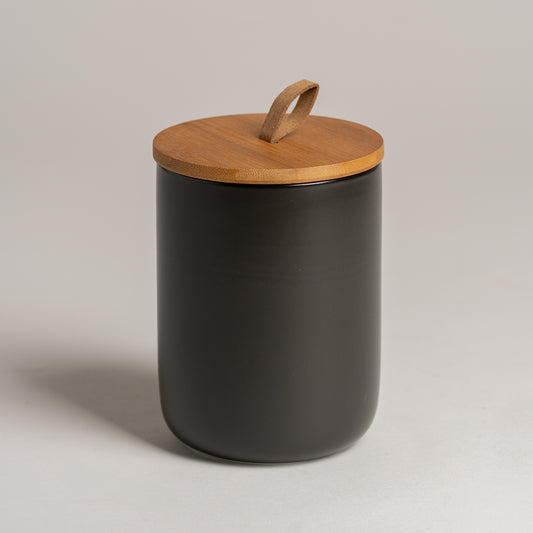 Frasco ceramica Koop negro M 800ml 11x14 cm