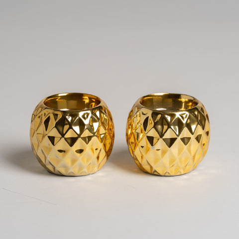 Posavela ceramica Gyzmo dorado Set x 2 7x6 cm