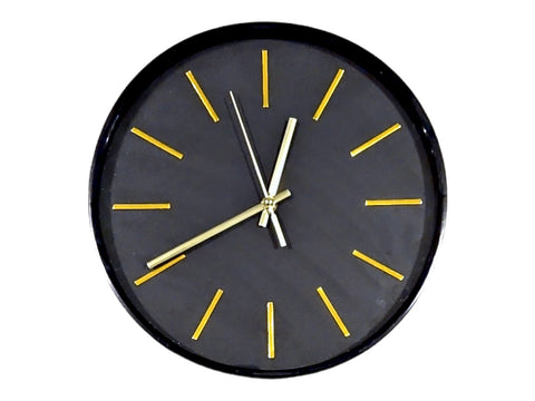 Reloj redondo negro agujas doradas Apolo 30cm