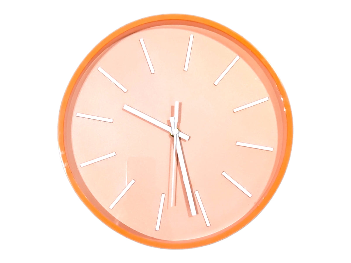 Reloj redondo rosa salmon agujas blancas Apolo 30cm