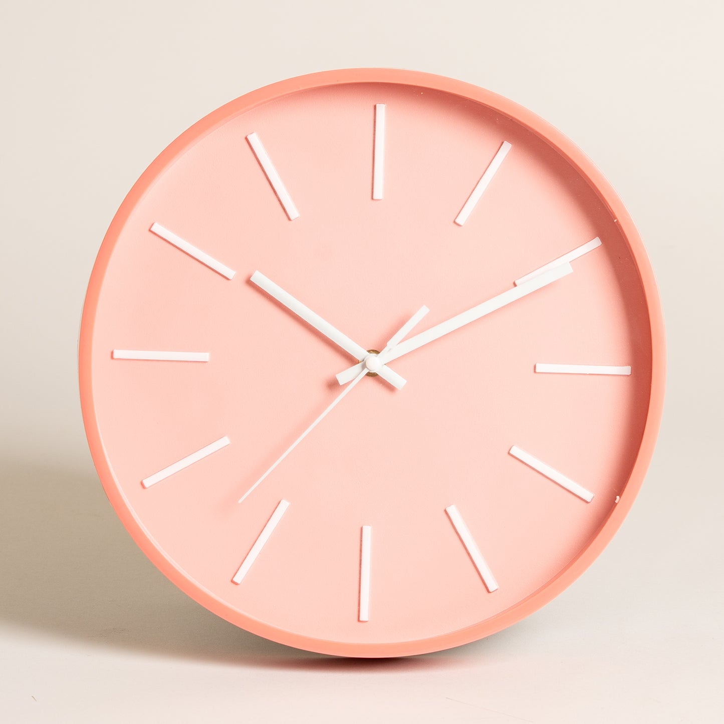 Reloj redondo rosa salmon agujas blancas Apolo 30cm