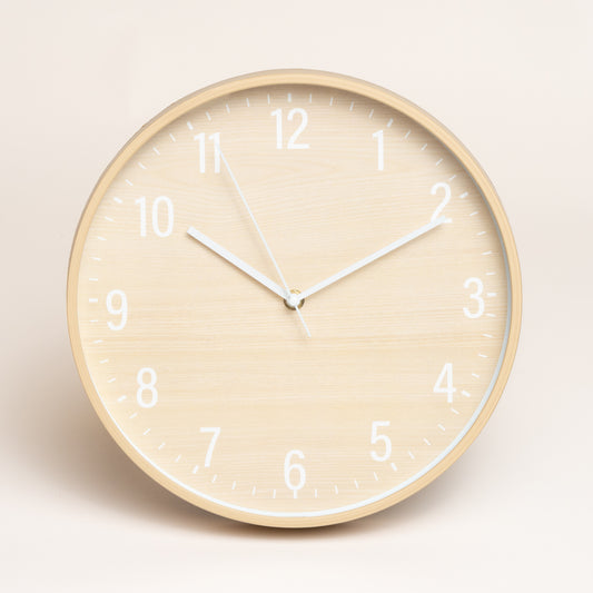 Reloj redondo woody clear  30 cm