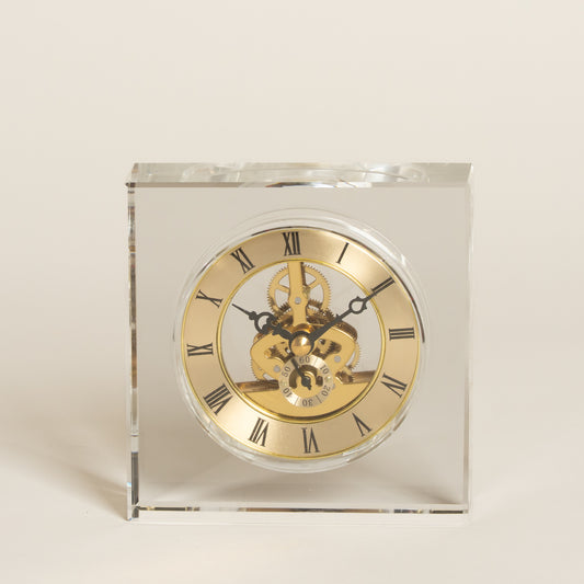 Pieza decorativa glass Reloj Clocky 14x14 cm
