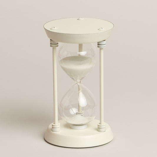 Reloj de arena metalico Relativity blanco mate 17cm