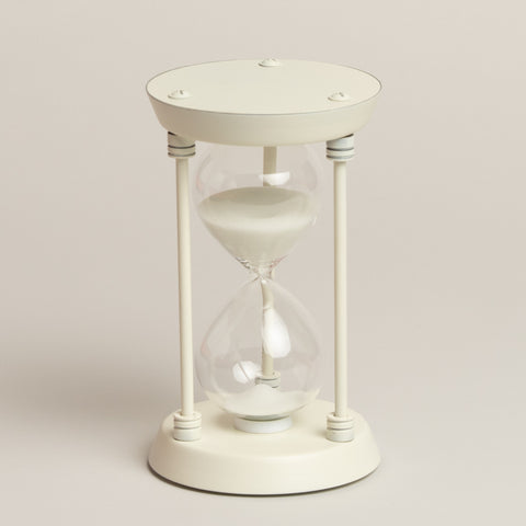 Reloj de arena metalico Relativity blanco mate 17cm