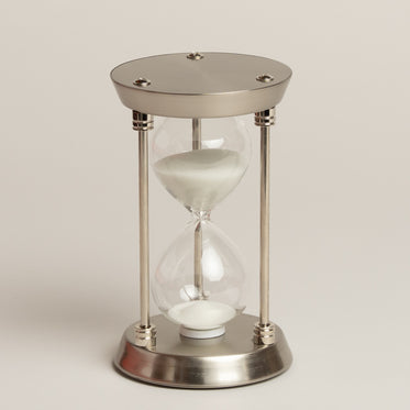 Reloj de arena metalico Relativity plateado mate 17cm