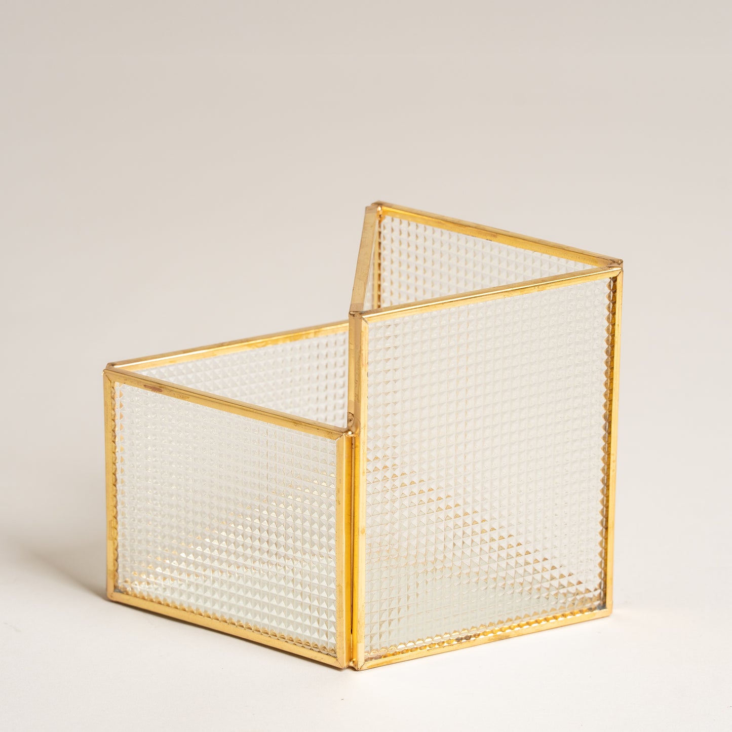 Linea metal organizador de vidrio gold pencil 16x11x12 cm