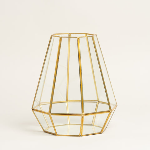 Linea metal terrario de vidrio Derby dorado XL 19x24 cm