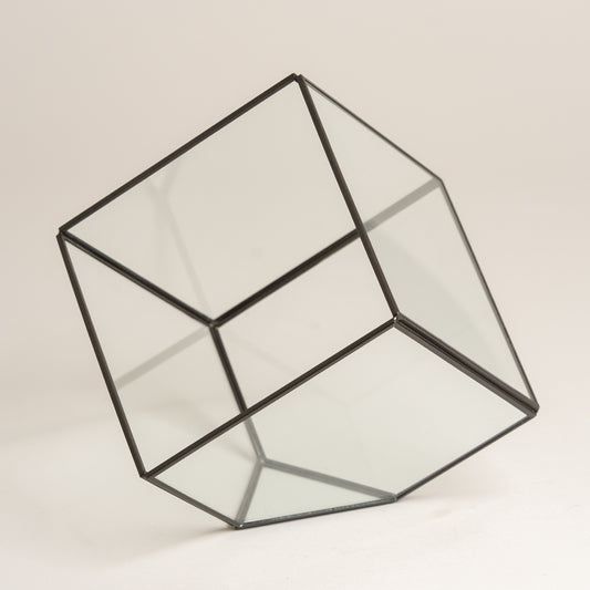 Linea metal terrario de vidrio Bolton negro 15x15cm