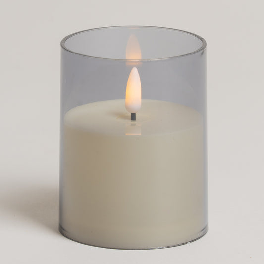 Vela led con frasco negro 8 x 10 cm